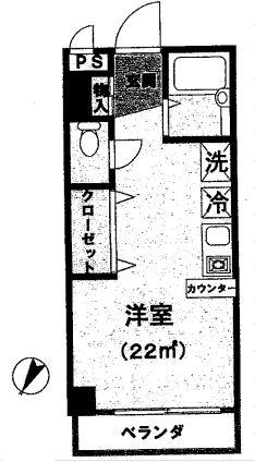 経堂鈴木マンション(1K/3階)の間取り写真