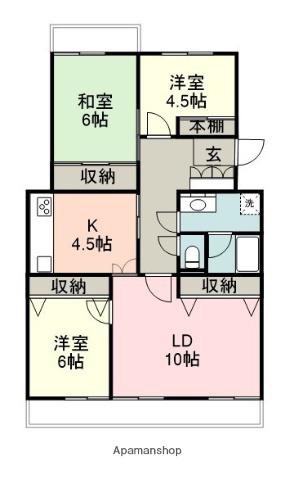 ガーデンコート八千代台6(3LDK/3階)の間取り写真