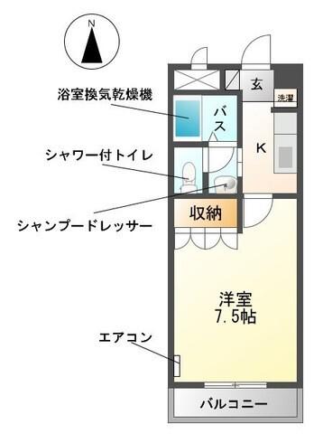 ＪＲ阪和線 紀伊駅 徒歩14分 2階建 築23年(1K/2階)の間取り写真