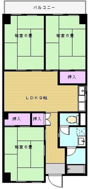 エムビル舞松原(3LDK/2階)の間取り写真