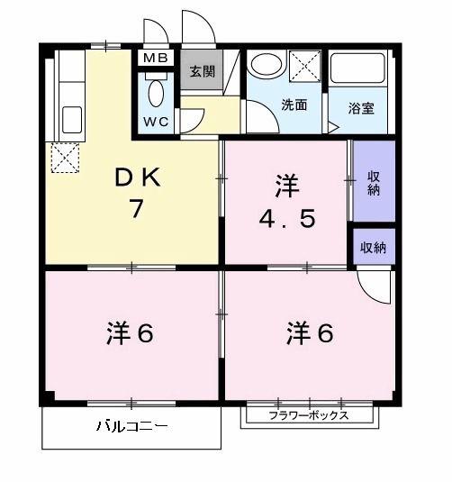 ニューヒルズ(3DK/2階)の間取り写真