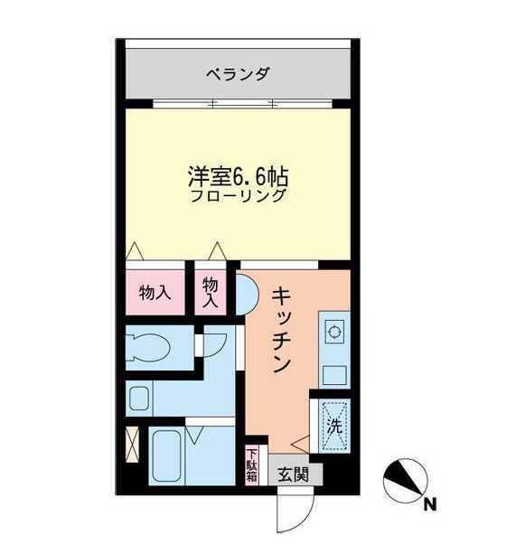 第二富喜マンション(1K/5階)の間取り写真