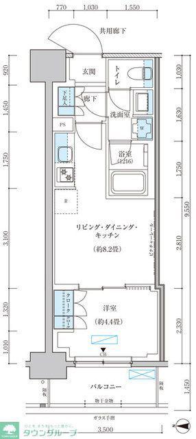 パークアクシス池袋イースト(1LDK/12階)の間取り写真