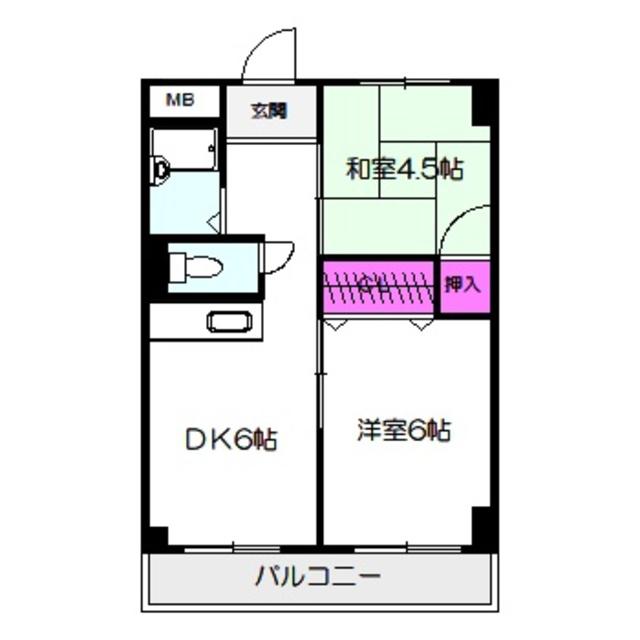 センチュリー鶴見(2DK/5階)の間取り写真