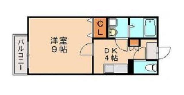 フォーレスト笹原(1DK/2階)の間取り写真