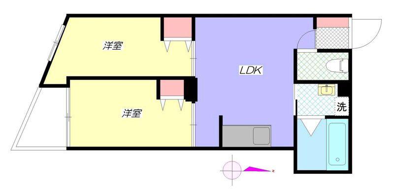 ファーストパークレジデンス(2LDK/6階)の間取り写真