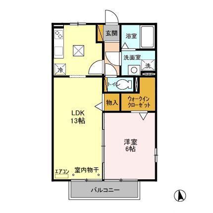 ユウハイツ(1LDK/1階)の間取り写真