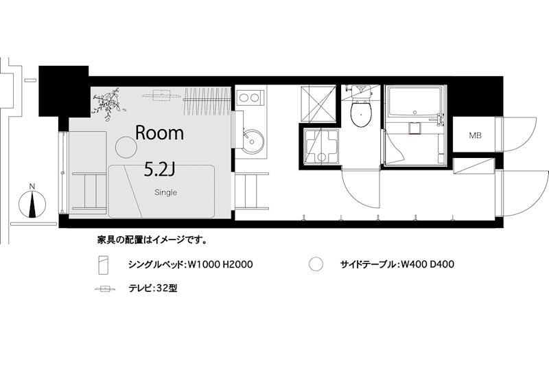 パレドール文京メトロプラザ I(ワンルーム/4階)の間取り写真
