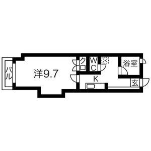 オリオンⅤ(1K/6階)の間取り写真