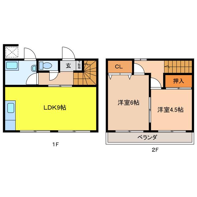 山下アパート(2DK/1階)の間取り写真