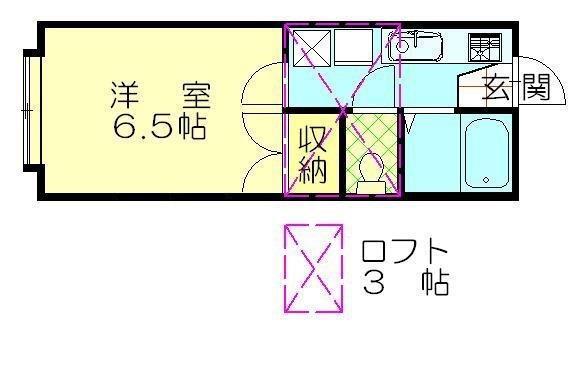 ブルージュ七番館(1K/2階)の間取り写真