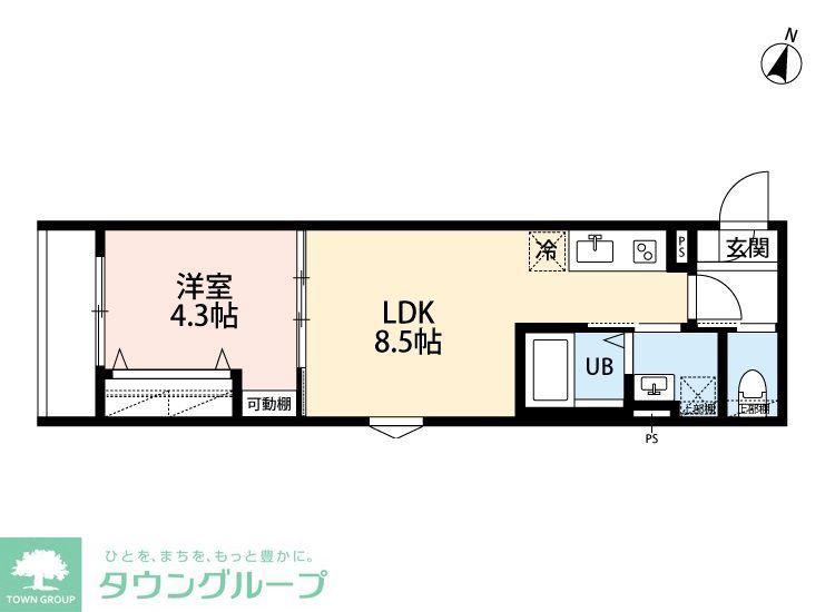 ROBOT HOME KANAMACHI(1LDK/2階)の間取り写真