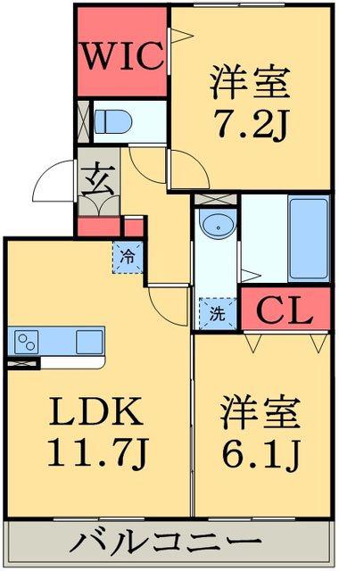 ルーチェ(2LDK/2階)の間取り写真