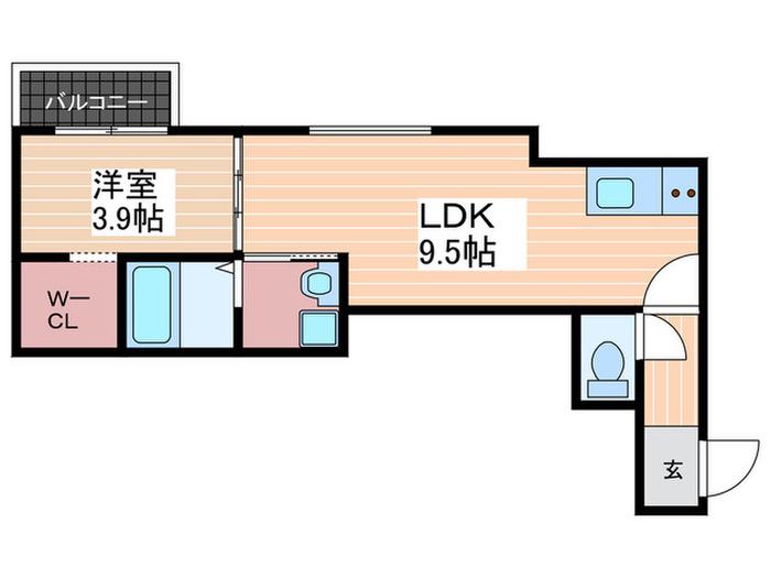 CRECIA廿日市駅西(1LDK/2階)の間取り写真