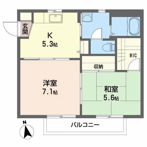 カーサ・ブランシェ(2K/1階)の間取り写真