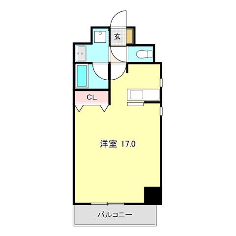 とさでん交通桟橋線 梅の辻駅 徒歩3分 7階建 築6年(ワンルーム/2階)の間取り写真