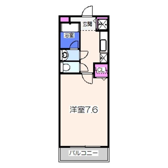 パセオ久米田(1K/1階)の間取り写真