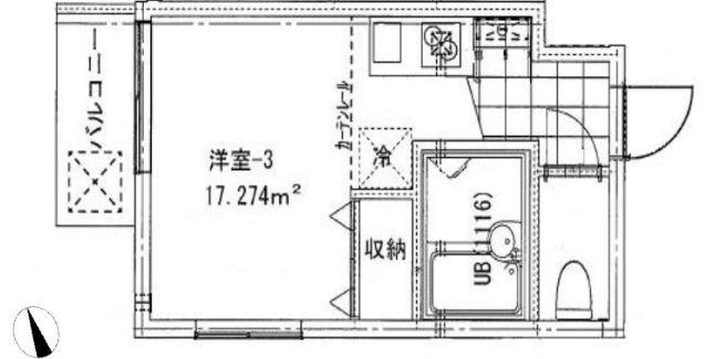 ランドヒル恵比寿(1K/2階)の間取り写真