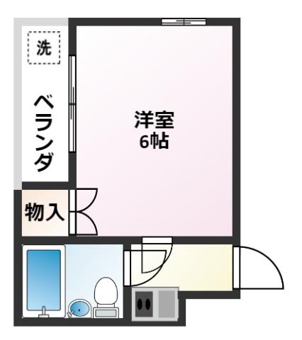パール武庫川(ワンルーム/2階)の間取り写真