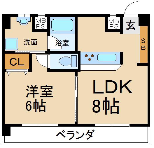 ブランコスタ(1LDK/2階)の間取り写真