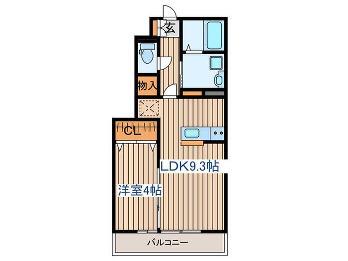 D-ROOM八乙女中央E棟(1LDK/1階)の間取り写真