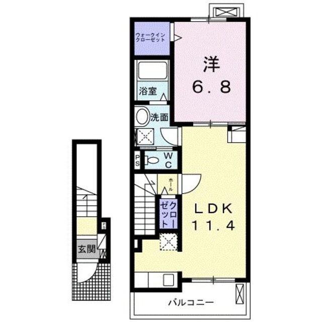 ヴィゴーレ(1LDK/2階)の間取り写真