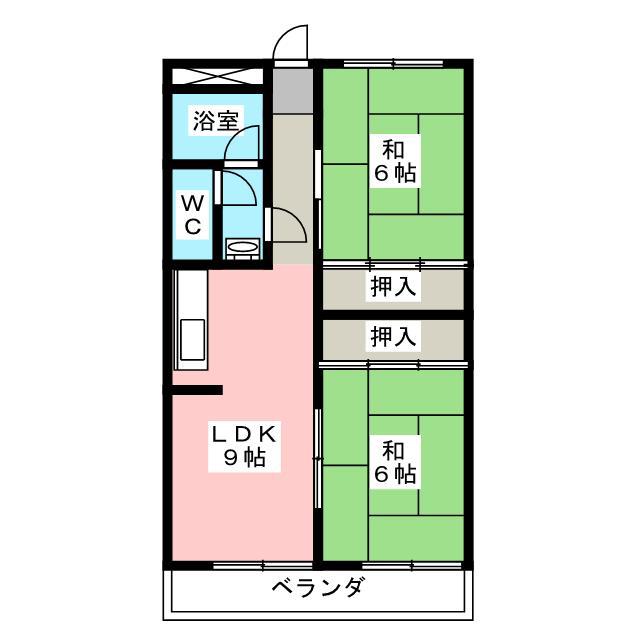 日置第3ビル(2LDK/1階)の間取り写真