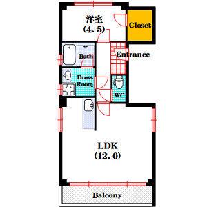 クライスニッコウ幸町1(1LDK/2階)の間取り写真
