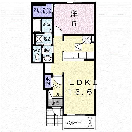 ベントルナータ(1LDK/1階)の間取り写真