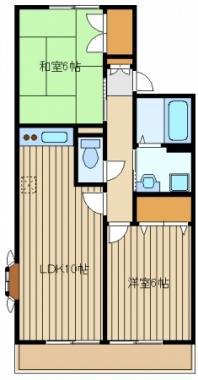 クレセント(2LDK/2階)の間取り写真