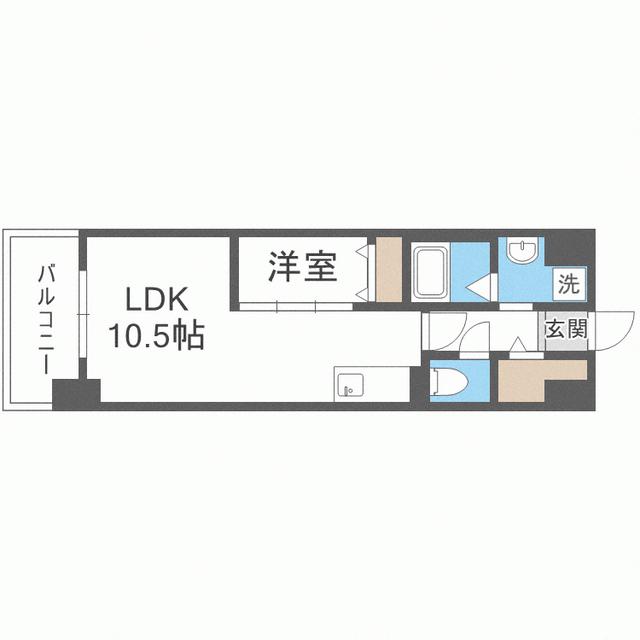 LIFEFIELD銀天町(1LDK/8階)の間取り写真