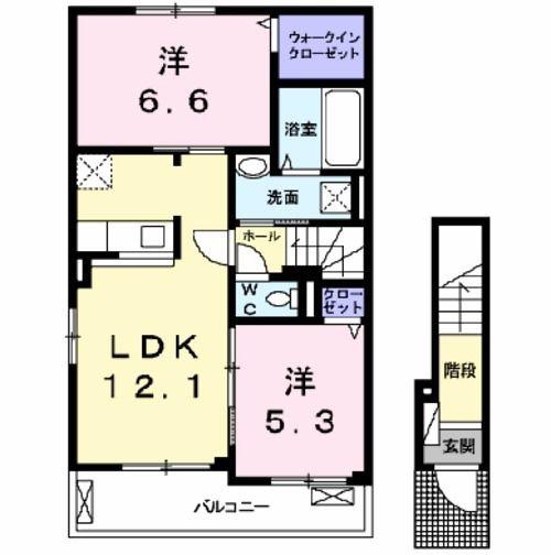 メゾン・アルバ(2LDK/2階)の間取り写真