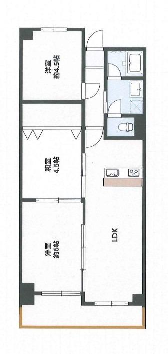 第2グランドハイツ太田(3LDK/3階)の間取り写真
