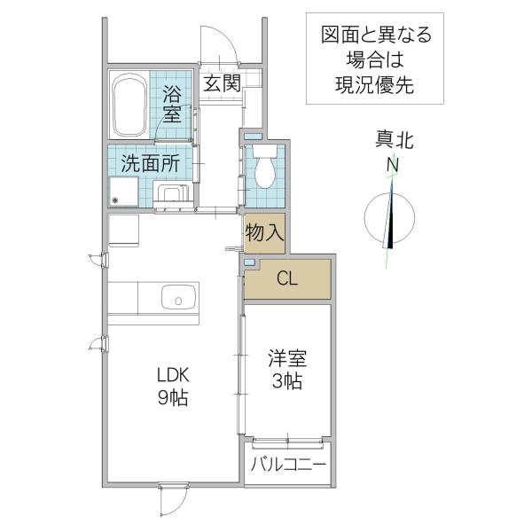 TOPエクセランス B棟(1LDK/1階)の間取り写真