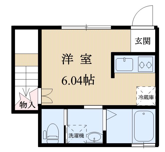 CASAアオイ(ワンルーム/1階)の間取り写真