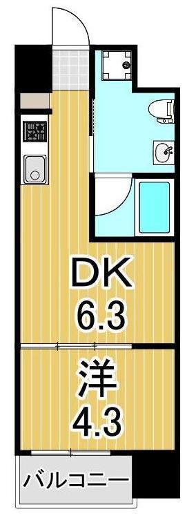 ベルシード綾瀬DUER(1DK/9階)の間取り写真