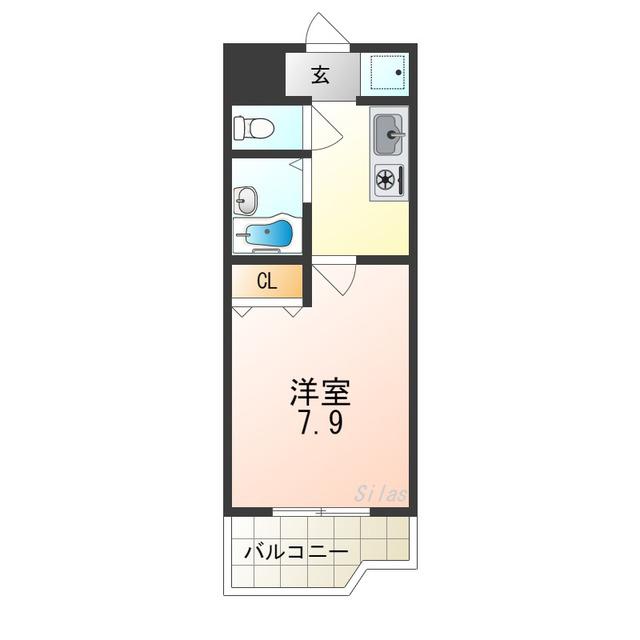 ピュール絆(1K/3階)の間取り写真