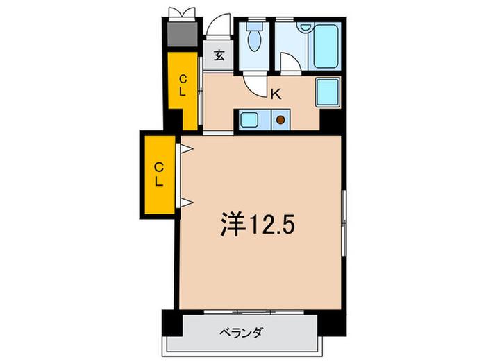クレストヒル御影(1K/2階)の間取り写真
