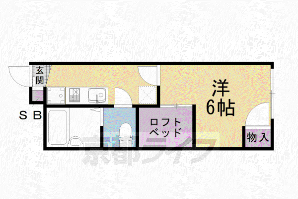 レオパレスウエストI(1K/1階)の間取り写真