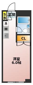 ラヴァリエール(ワンルーム/1階)の間取り写真