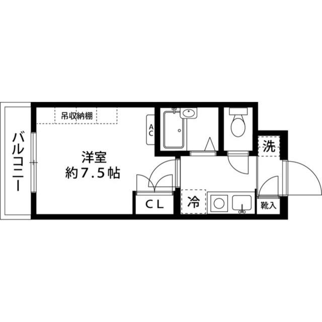 ルイーネ調布(1K/2階)の間取り写真