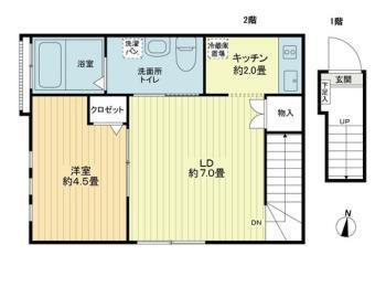 トレッセ笹塚(1LDK/2階)の間取り写真