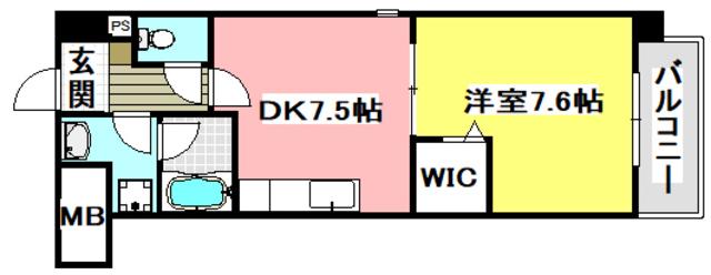 アストラルコート(1DK/2階)の間取り写真