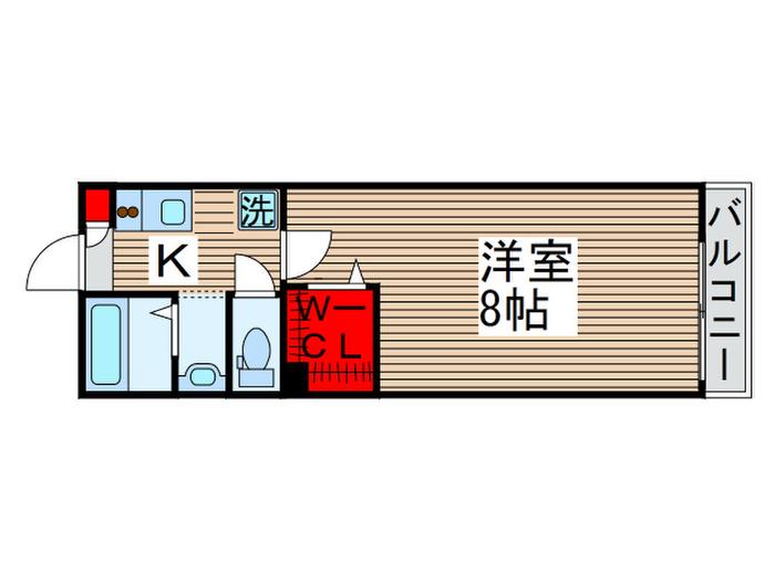 パレス林(1K/3階)の間取り写真