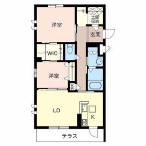 ALETTA江坂(2LDK/1階)の間取り写真