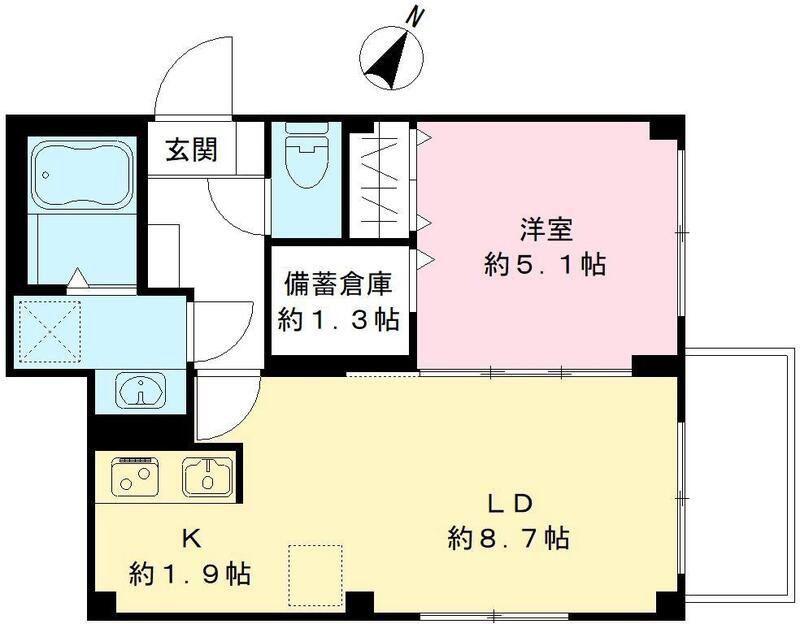 ユアメゾン中野区沼袋(1LDK/3階)の間取り写真