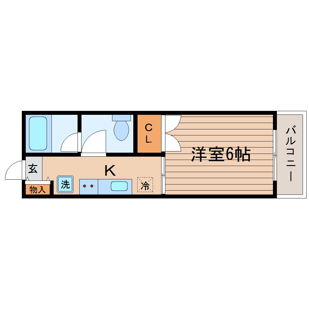 サンパレスシカマ(1K/4階)の間取り写真