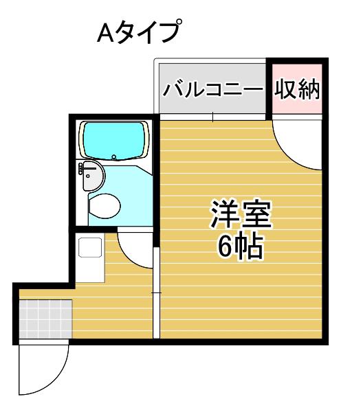 メイプルリーフ天神ノ森(1K/6階)の間取り写真