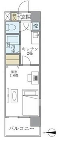 イーストコート芝(1K/8階)の間取り写真