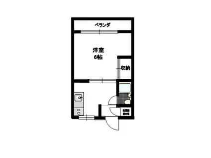 コーポカネトク(1K/1階)の間取り写真